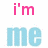 Pixelated text in multiple colors arranged in a on a white background, with phrases like "i'm", "hug", "don't leave", "adore", "kiss", and "love" above "me"