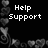 Black background with white pixelated text and gray heart-shaped floral border, displaying 'Help Support To Write Love On Her Arms' in four sections.
