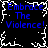 Blue text reading "Embrace The Violence!" on black background with white pixelated border, repeated in four quadrants.
