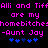 Pixelated text in bright pink on black background with blue star-like symbols below, showing mirrored repetition of phrases.