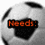 A soccer ball with text overlays changing across frames: 'Needs:', 'Eat, sleep.', and 'Play soccer.' in orange, green, and cyan respectively.