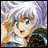 A pixelated anime-style character with purple hair and green eyes appears on the left side of a contact sheet, while the right side displays text "Anime IM" and "COM" in white pixelated font against black background.