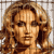 Pixelated static image of a person with long wavy brown hair against a light background, rendered in low-resolution 256x256 pixels with visible dithering and blocky artifacts.