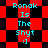 Pixelated text 'Ronak Is The Shyt :]' on red and black checkered background with two distinct patterns