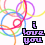 A 4x3 contact sheet of a static animated icon showing repeated rainbow-colored circular lines with "i love you" text in purple and black outline.