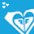 Four identical heart-shaped icons with layered white and light blue outlines on a solid blue background, each accompanied by three small star-like shapes in varying positions.