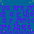 Blue background with repeating purple text and scattered yellow dots, featuring a gray rectangular overlay in the bottom-right corner.