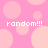 Pink background with light pink circles and four instances of 'random!!!' text in white pixelated font.