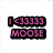 Pixelated buddy icon featuring a moose in grassy background with multiple text overlays including 'I <3333 MOOSE', 'Danni SFL<333', and 'MOOSE! <333' on black bars.