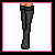 Pixel art of six showing a character's legs, torso, head, and text reading 'Asian Queen' in black script
