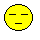 Yellow circular pixel art faces with black eyes and mouths in various expressions on a gray background.