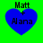 Four identical blue heart-shaped icons with 'Matt + Ana' text on a bright green background, each showing slight pixelation differences across frames.