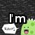 Green pixelated creature with pink tongue and white speech bubble saying 'What?' against dark textured background, text reading 'I'm A Stegosaurus!' appears sequentially.