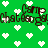 Green background with white pixelated hearts and repeated dark brown text reading 'Camp Chat' in a distorted, overlapping pattern.