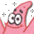Animated contact sheet of a pink cartoon starfish character with large eyes and black dots, paired with red text fragments on white background.