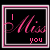 identical square icons with black backgrounds, pink borders, and 'I Miss you' text in pink script