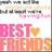 Static pixel art icon with pink and orange text reading BEST FRIENDS and a yellow heart symbol, set against a white background with pixelated text above.