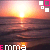 Sunset over water with animated pink and white square icons and 'emma' text in pink and white.