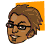 Four pixelated character portraits arranged in a , each with an orange square background, showing varied hairstyles and facial features