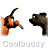 Animated contact sheet showing four sequential frames of a bear mascot icon with alternating orange and dark brown color schemes, each frame depicting the bear in different poses while holding an object.