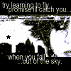 Animated sequence showing a white silhouette of a figure with outstretched arms against a black background, with text and a star moving across the frame.