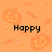 Pixelated orange background with scattered pumpkin and candy icons, displaying 'Happy Halloween' text in black pixel font.