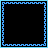 Animated contact sheet of 25 frames showing a blue-outlined black square icon with pixelated text changing across frames, displaying variations of "Strength" and "Cute99" in cyan on a transparent background.