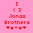 Red pixelated text and symbols on pink background with two heart variations in the bottom