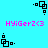 Pixelated cyan background with pink text and black square-based animations. Two of identical pixel art icons alternate between two states above matching text lines