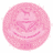 A static circular pink icon with a pixelated smiley face featuring closed eyes, a star-shaped nose, and curved mouth.