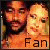 Two side-by-side pixelated images of a man and woman with warm orange-yellow tones, each labeled 'Fan' below.