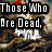 A pixelated image with text overlays and a background of skulls, showing animated changes in the central figure's pose.