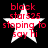 Red text over white star on black background with visible pixelation and slight variations across four