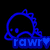 Six pixelated cartoon characters with spiky outlines, each in a different color, positioned above the text "rawr" with a heart symbol.