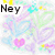 Animated icon with pastel floral patterns and heart symbols, displaying text changes from 'Ney' to '<3' then 'Than'.