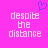 A static pixel art image with a bright pink background, displaying two identical text blocks and a small blue heart symbol above the left block.