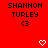 Red background displays 'SHANNON TURLEY' text with '<3' symbol, featuring animated heart and arrow symbols above the name.