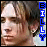 A pixelated image of a person with light brown hair and fair skin, featuring vertical blue text reading 'BILLY' on the right side.