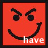 Red square icon with pixelated angry face and white text 'have a nice day' across the bottom.