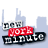 Animated contact sheet showing six frames of a New York Minute logo animation with changing cityscape backgrounds and consistent text elements.
