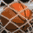 Animated sequence showing a basketball net with orange and brown tones, transitioning to an EA Sports logo on an orange background.