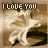 A 48x48 pixel animated buddy icon featuring a stick figure running with "I LOVE YOU" text, displayed as two sequential frames in a contact sheet showing animation progression.