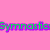 Pink background with green text outlined in purple, displaying "Gymnastics I LIVE FOR IT" across four sections.