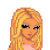 A contact sheet of three animated frames from a pixel art buddy icon showing a blonde character in preppy attire with text below reading "maybe just a little bit preppy?".