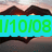 Pixelated image with green text '1/10/08' on a cyan background, framed by dark brown and pinkish pixelated shapes above and below.