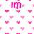Pixelated pink text and heart shapes on a white background with gray overlay.