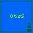 Blue square with green border containing 'Otiss' text and a small pixelated figure changing position across frames.