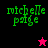 Green pixelated text 'michelle page' on four colored backgrounds with a star symbol changing from pink to black.