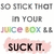 Pixelated text reads 'SO SICK THAT IN YOUR JUICE BOX LL SUCK IT.' on a white background with pink accents.