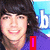 A person with dark hair and a purple shirt appears in four , each showing different text overlays: 'I', 'LOVE', 'JOE' on the bottom left